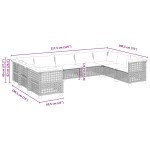 vidaXL Set mobilier de grădină cu perne, 9 piese, negru, poliratan