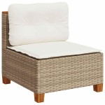 vidaXL Set canapele de grădină cu perne, 10 piese, bej, poliratan