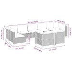 vidaXL Set mobilier de grădină cu perne, 9 piese, negru, poliratan