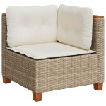 vidaXL Set canapele de grădină cu perne, 10 piese, bej, poliratan
