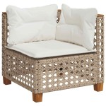 vidaXL Set canapele de grădină cu perne, 10 piese, bej, poliratan