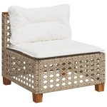 vidaXL Set canapele de grădină cu perne, 10 piese, bej, poliratan