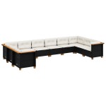 vidaXL Set canapele de grădină cu perne, 10 piese, negru, poliratan vidaXL Set canapele de grădină cu perne, 10 piese, negru, poliratan