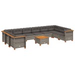 vidaXL Set canapele de grădină cu perne, 11 piese, gri, poliratan vidaXL Set canapele de grădină cu perne, 11 piese, gri, poliratan