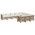 vidaXL Set canapele de grădină cu perne, 10 piese, bej, poliratan