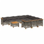 vidaXL Set canapele de grădină cu perne, 11 piese, gri, poliratan vidaXL Set canapele de grădină cu perne, 11 piese, gri, poliratan