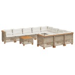 vidaXL Set canapele de grădină cu perne, 11 piese, bej, poliratan vidaXL Set canapele de grădină cu perne, 11 piese, bej, poliratan