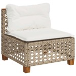 vidaXL Set canapele de grădină cu perne, 10 piese, bej, poliratan