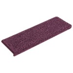 vidaXL Covorașe pentru scări, 15 buc., 65x21x4 cm, violet închis, cu margini dreptunghiulare