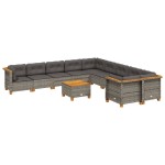 vidaXL Set canapele de grădină cu perne, 11 piese, gri, poliratan vidaXL Set canapele de grădină cu perne, 11 piese, gri, poliratan