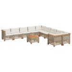 vidaXL Set canapele de grădină cu perne, 11 piese, bej, poliratan vidaXL Set canapele de grădină cu perne, 11 piese, bej, poliratan