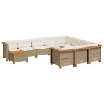 vidaXL Set canapele de grădină cu perne, 11 piese, bej, poliratan vidaXL Set canapele de grădină cu perne, 11 piese, bej, poliratan
