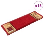 vidaXL Covorașe scări autoadezive, 15 buc., roșu, 65x21x4 cm vidaXL Covorașe scări autoadezive, 15 buc., roșu, 65x21x4 cm
