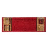 vidaXL Covorașe scări autoadezive, 15 buc., roșu, 65x21x4 cm vidaXL Covorașe scări autoadezive, 15 buc., roșu, 65x21x4 cm
