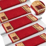 vidaXL Covorașe scări autoadezive, 15 buc., roșu, 65x21x4 cm vidaXL Covorașe scări autoadezive, 15 buc., roșu, 65x21x4 cm
