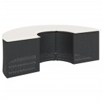 vidaXL Set canapea de grădină, 2 piese, semi-rotunde, negru, poliratan vidaXL Set canapea de grădină, 2 piese, semi-rotunde, negru, poliratan