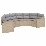 vidaXL Set canapea de grădină, 2 piese, semi-rotunde, bej, poliratan vidaXL Set canapea de grădină, 2 piese, semi-rotunde, bej, poliratan