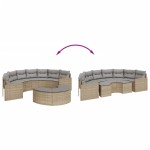 vidaXL Set canapea de grădină, 2 piese, semi-rotunde, bej, poliratan vidaXL Set canapea de grădină, 2 piese, semi-rotunde, bej, poliratan