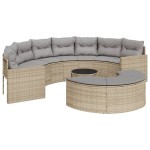 vidaXL Set canapea de grădină, 3 piese, semi-rotunde, bej, poliratan vidaXL Set canapea de grădină, 3 piese, semi-rotunde, bej, poliratan