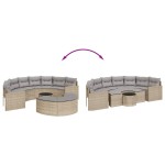 vidaXL Set canapea de grădină, 3 piese, semi-rotunde, bej, poliratan vidaXL Set canapea de grădină, 3 piese, semi-rotunde, bej, poliratan