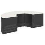 vidaXL Set canapea de grădină, 2 piese, semi-rotunde, negru, poliratan vidaXL Set canapea de grădină, 2 piese, semi-rotunde, negru, poliratan