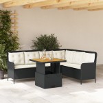 vidaXL Set canapele de grădină cu perne, 2 piese, negru, poliratan