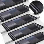 vidaXL Covorașe scări autoadezive, 15 buc., negru și gri, 65x21x4 cm
