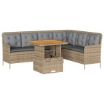 vidaXL Set canapele de grădină cu perne, 2 piese, bej, poliratan vidaXL Set canapele de grădină cu perne, 2 piese, bej, poliratan