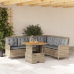 vidaXL Set canapele de grădină cu perne, 2 piese, bej, poliratan vidaXL Set canapele de grădină cu perne, 2 piese, bej, poliratan