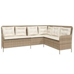 vidaXL Set canapele de grădină cu perne, 2 piese, bej, poliratan vidaXL Set canapele de grădină cu perne, 2 piese, bej, poliratan