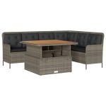vidaXL Set canapele de grădină cu perne, 2 piese, gri, poliratan