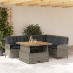 vidaXL Set canapele de grădină cu perne, 2 piese, gri, poliratan