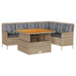 vidaXL Set canapele de grădină cu perne, 2 piese, bej, poliratan