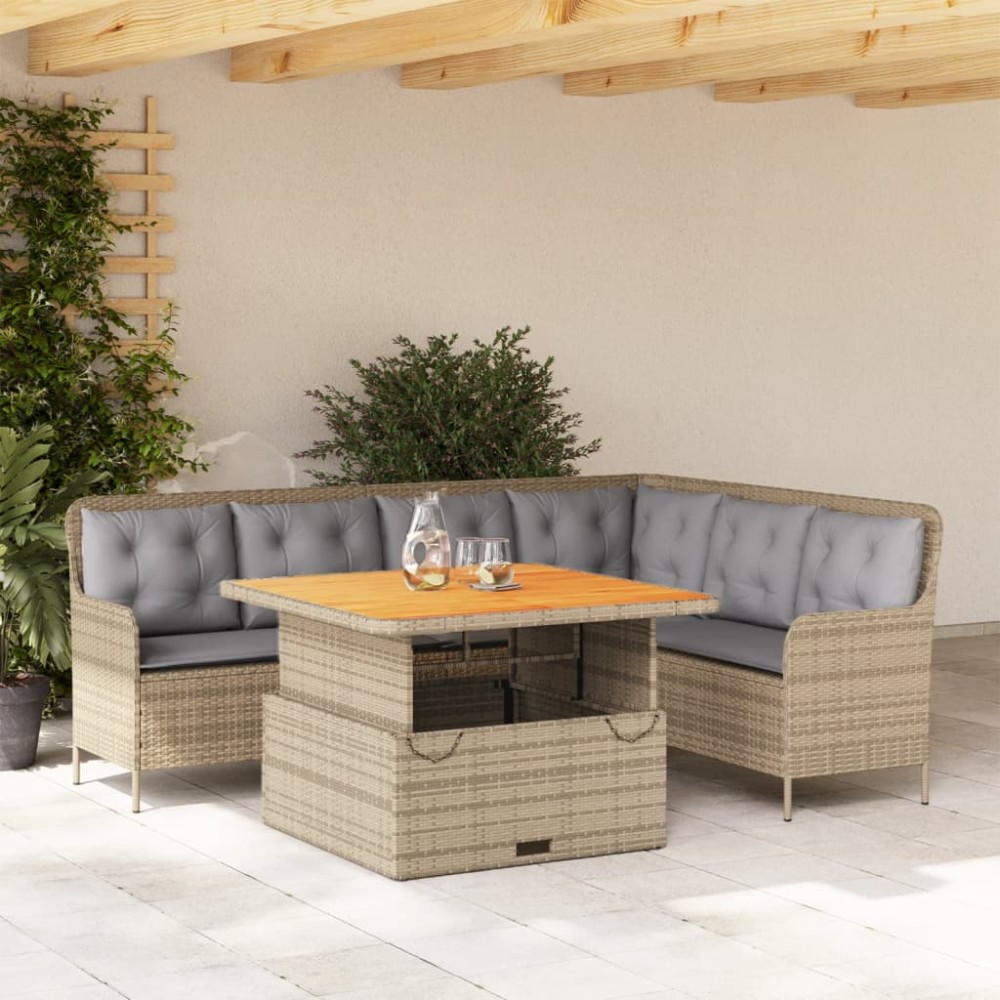 vidaXL Set canapele de grădină cu perne, 2 piese, bej, poliratan