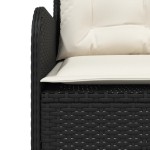 vidaXL Set canapele de grădină cu perne, 2 piese, negru, poliratan