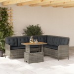 vidaXL Set canapele de grădină cu perne, 2 piese, gri, poliratan vidaXL Set canapele de grădină cu perne, 2 piese, gri, poliratan