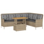 vidaXL Set canapele de grădină cu perne, 2 piese, bej, poliratan