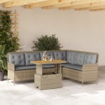 vidaXL Set canapele de grădină cu perne, 2 piese, bej, poliratan