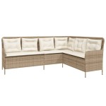 vidaXL Set canapele de grădină cu perne, 2 piese, bej, poliratan vidaXL Set canapele de grădină cu perne, 2 piese, bej, poliratan