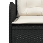vidaXL Set canapele de grădină cu perne, 2 piese, negru, poliratan