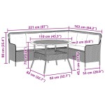 vidaXL Set canapele de grădină cu perne, 2 piese, gri, poliratan