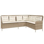 vidaXL Set canapele de grădină cu perne, 2 piese, bej, poliratan vidaXL Set canapele de grădină cu perne, 2 piese, bej, poliratan