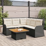 vidaXL Set mobilier relaxare grădină 4 piese cu perne poliratan negru vidaXL Set mobilier relaxare grădină 4 piese cu perne poliratan negru