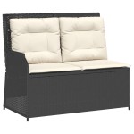 vidaXL Set șezlonguri de grădină, 5 piese, cu perne, negru, poliratan vidaXL Set șezlonguri de grădină, 5 piese, cu perne, negru, poliratan