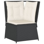 vidaXL Set șezlonguri de grădină, 5 piese, cu perne, negru, poliratan vidaXL Set șezlonguri de grădină, 5 piese, cu perne, negru, poliratan
