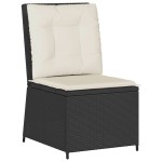 vidaXL Set șezlonguri de grădină, 5 piese, cu perne, negru, poliratan vidaXL Set șezlonguri de grădină, 5 piese, cu perne, negru, poliratan