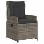 vidaXL Set bistro de grădină cu perne, 3 piese, gri, poliratan vidaXL Set bistro de grădină cu perne, 3 piese, gri, poliratan