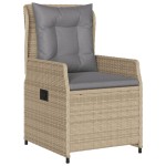 vidaXL Set bistro cu perne, 3 piese, bej, poliratan