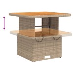 vidaXL Set bistro cu perne, 3 piese, bej, poliratan