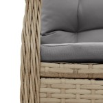 vidaXL Set bistro cu perne, 3 piese, bej, poliratan